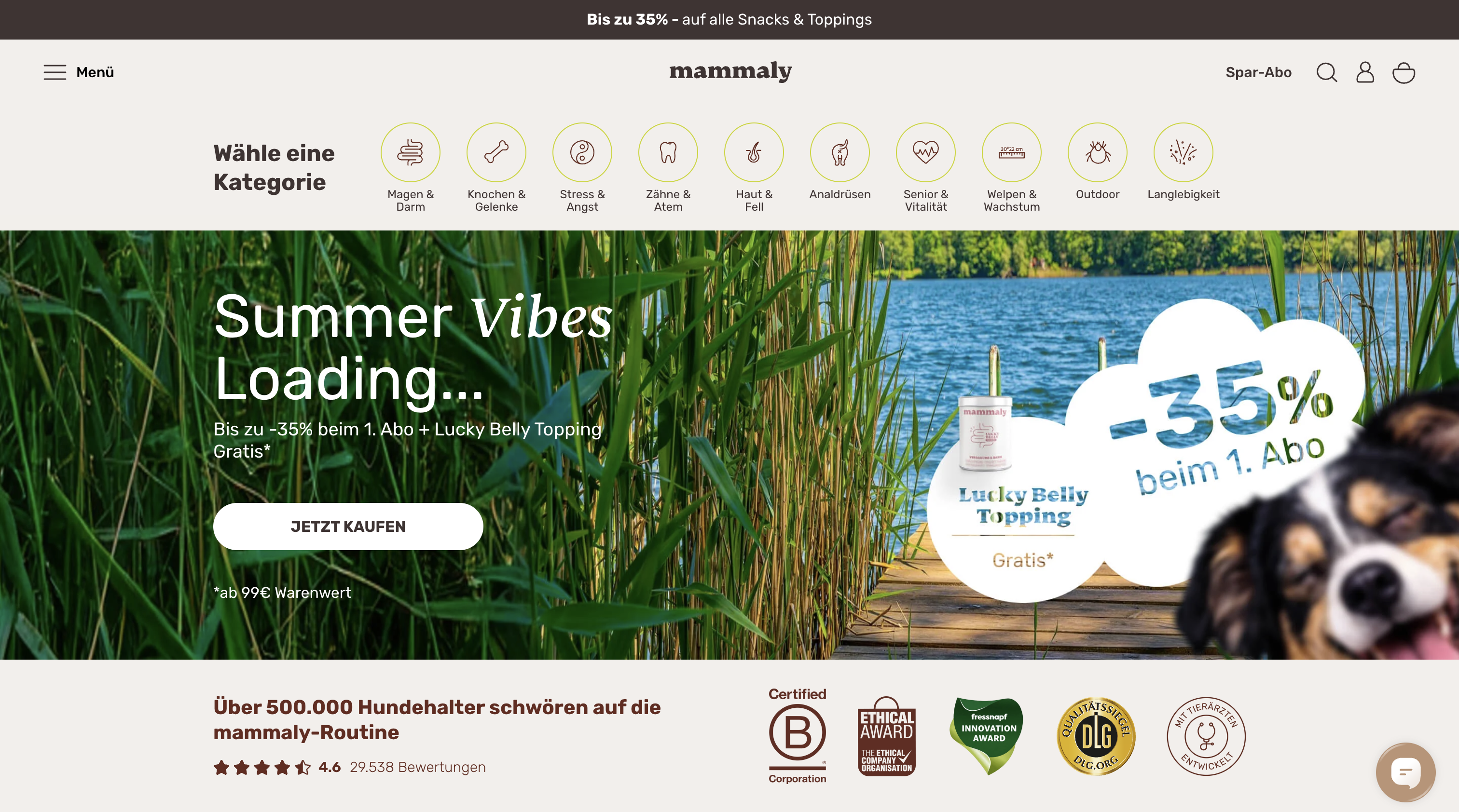 mammaly Shopify Shop Screenshot